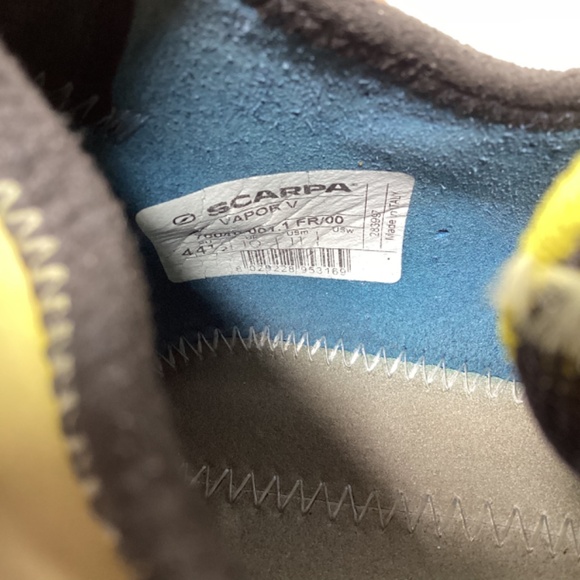 Scarpa Vapor V Men's 'SBlack and Yellow Climbing Shoes with Straps - Picture 10 of 12